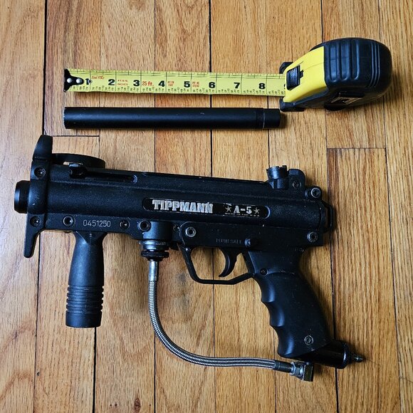 Tippmann A5 Paintball Marker Black Made in USA With Extras - Untested - Picture 1 of 7